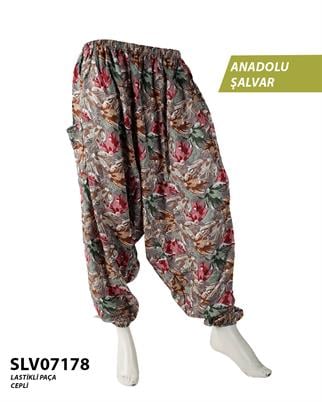Viskon Lastik Palça Anadolu Şalvar (Cepli) SLV07178-9110