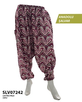 Viskon Lastik Palça Anadolu Şalvar (Cepli) SLV07242-9214