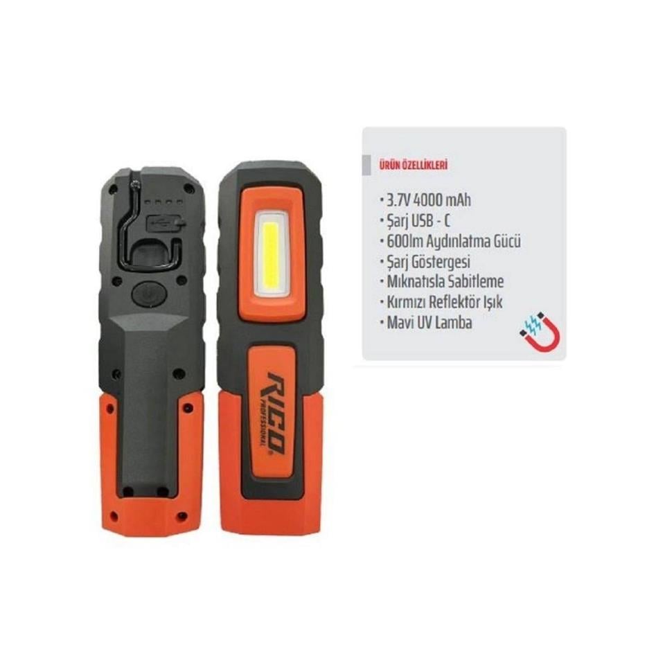RETTA ŞARJLI LED LAMBA 600 LÜMEN 