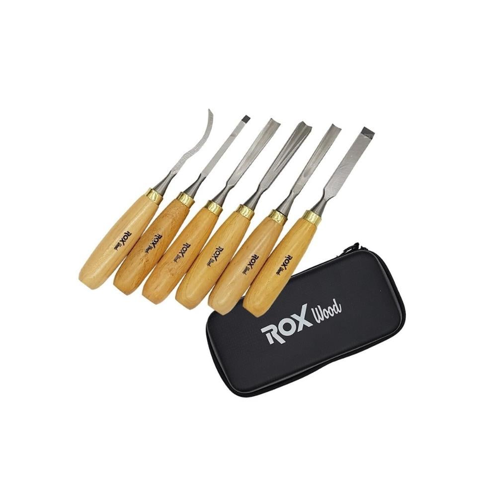 ROX Wood Ahşap Oyma Iskarpela Seti 6 Parça Neopren Çantalı 15399068