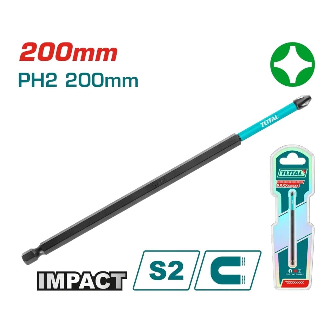 TOTAL DARBELİ PH2 200MM BİTS UÇ TACIM71PH200