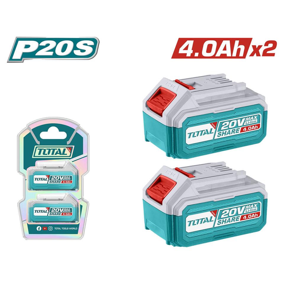 TOTAL Li-Ion 4Ah 2'li Akü Seti - TOSLI240312E