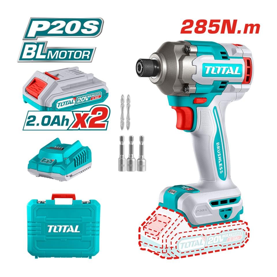 TOTAL Li-Ion Akülü Darbeli Vidalama 285Nm - TIRLI2028