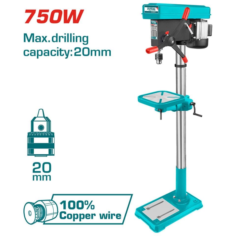 TOTAL Sütunlu Matkap 750 W - TDP207505