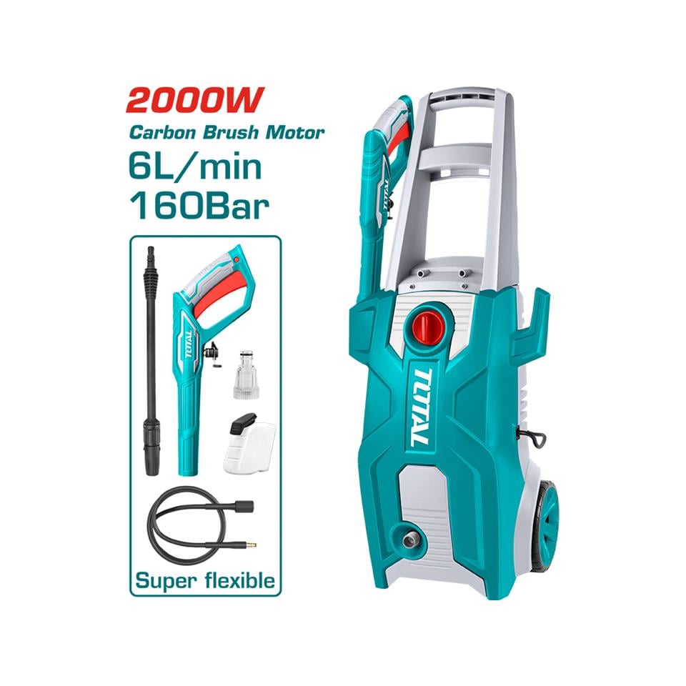TOTAL Yüksek Basınçlı Yıkama Makinesi 160 Bar-2000W - TGT11376