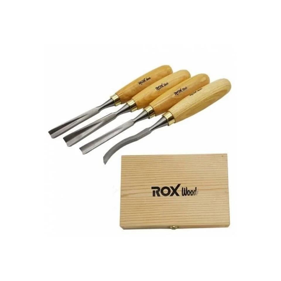 ROX Wood Ahşap Oyma Iskarpela Seti 4 Parça Ahşap Kutulu 15399076
