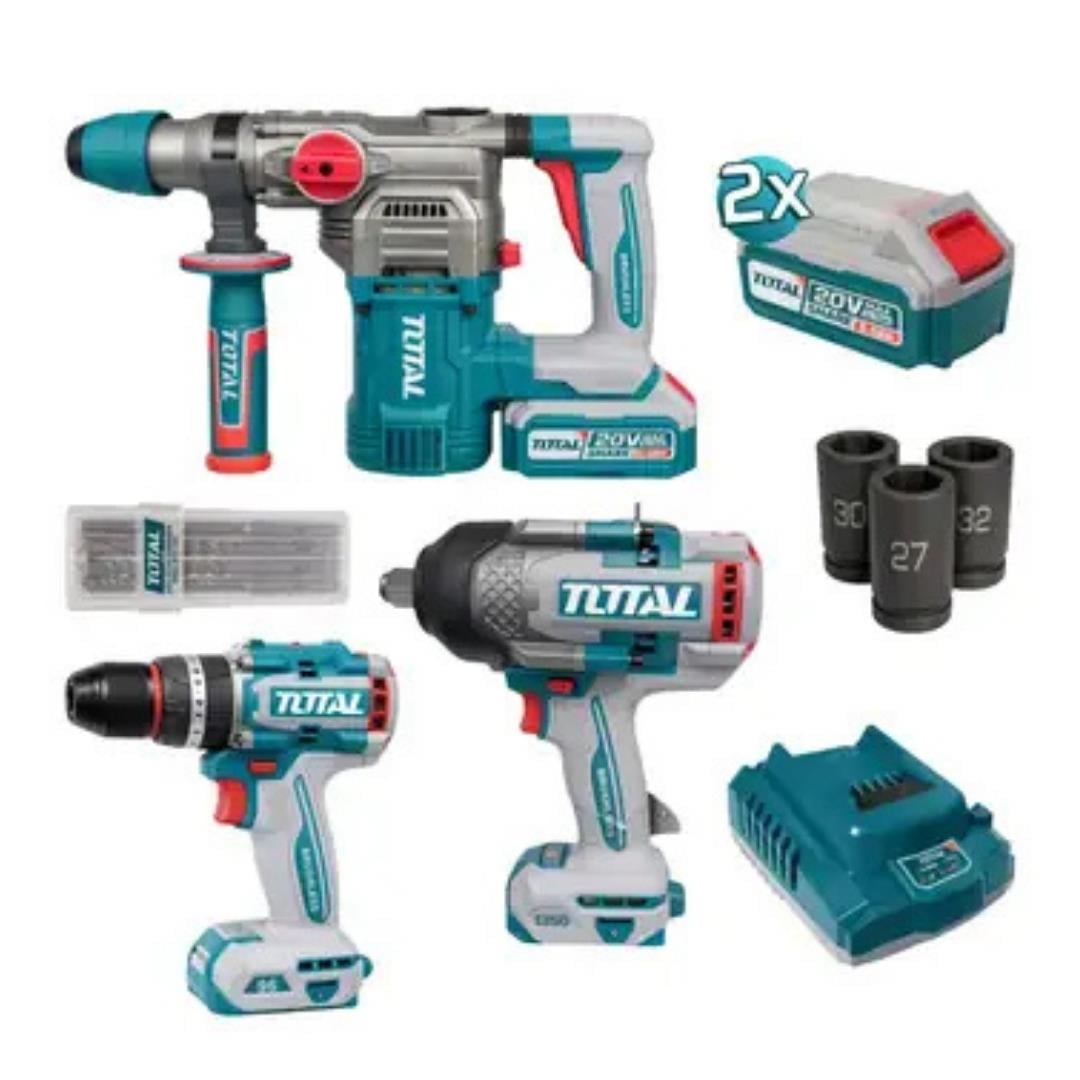 TOTAL KIRICI DELİCİ-DARBELİ MATKAP-3/4 SOMUN SÖKME 3'LÜ SET TOSLI250281E