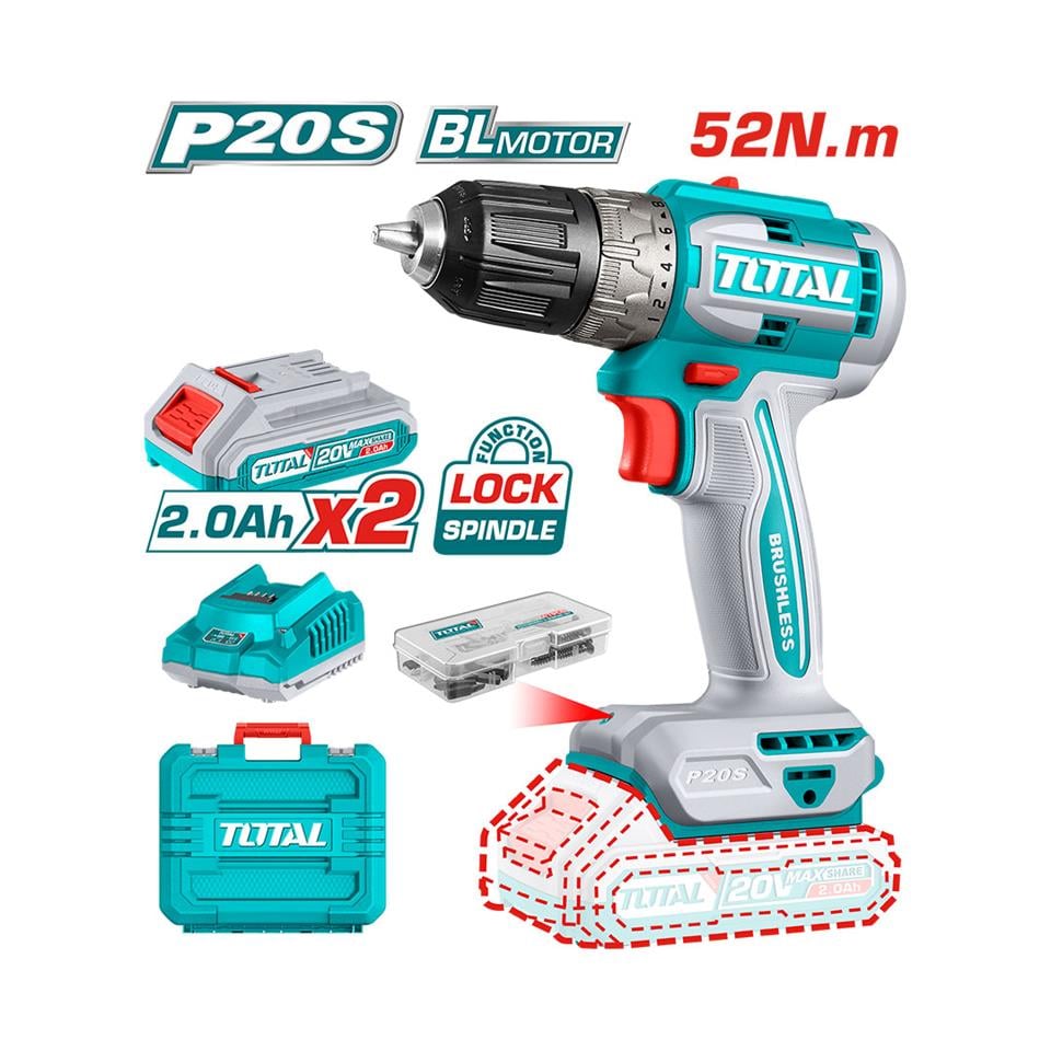 TOTAL Li-Ion Akülü Darbesiz Matkap (Kampanyalı) - TDLI20453E