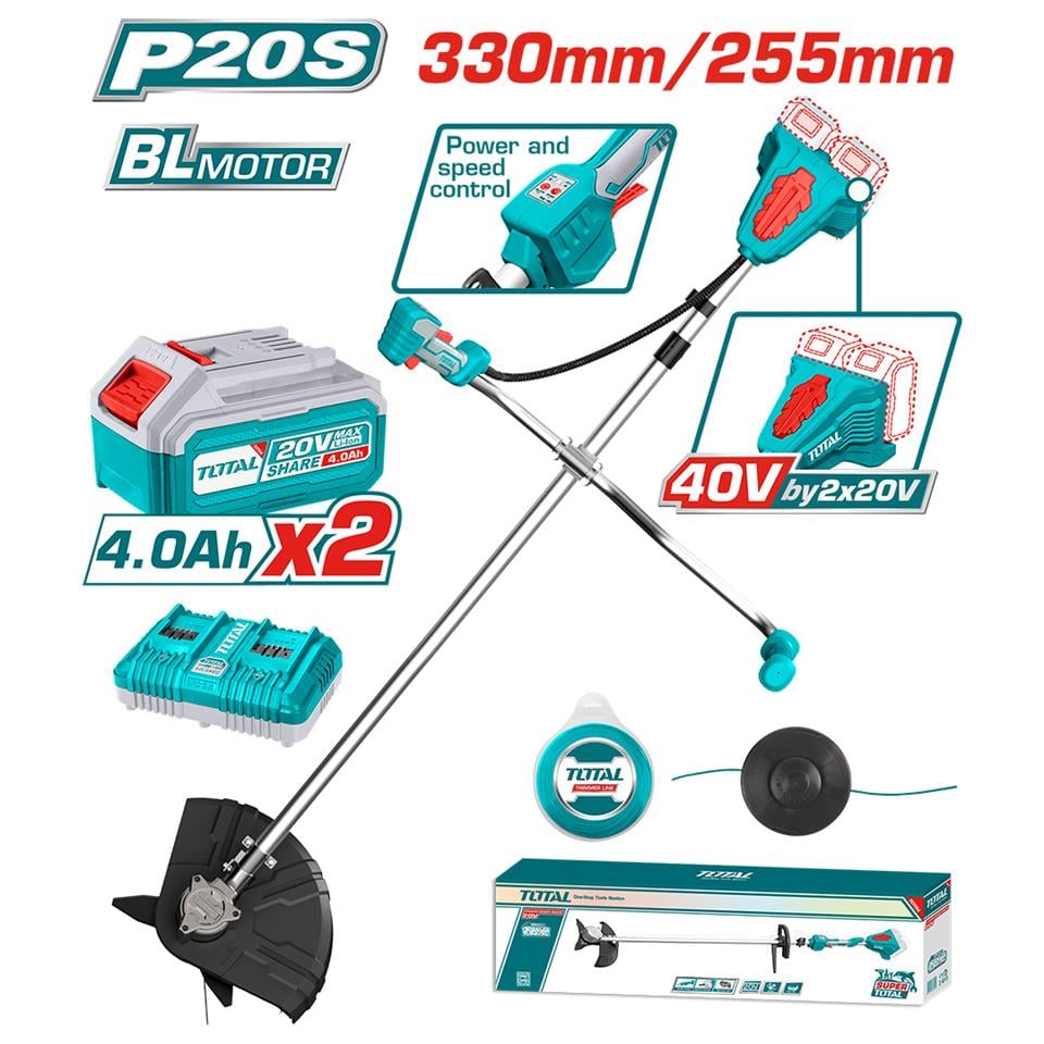 TOTAL Li-Ion Akülü Tırpan - TSTLI202521