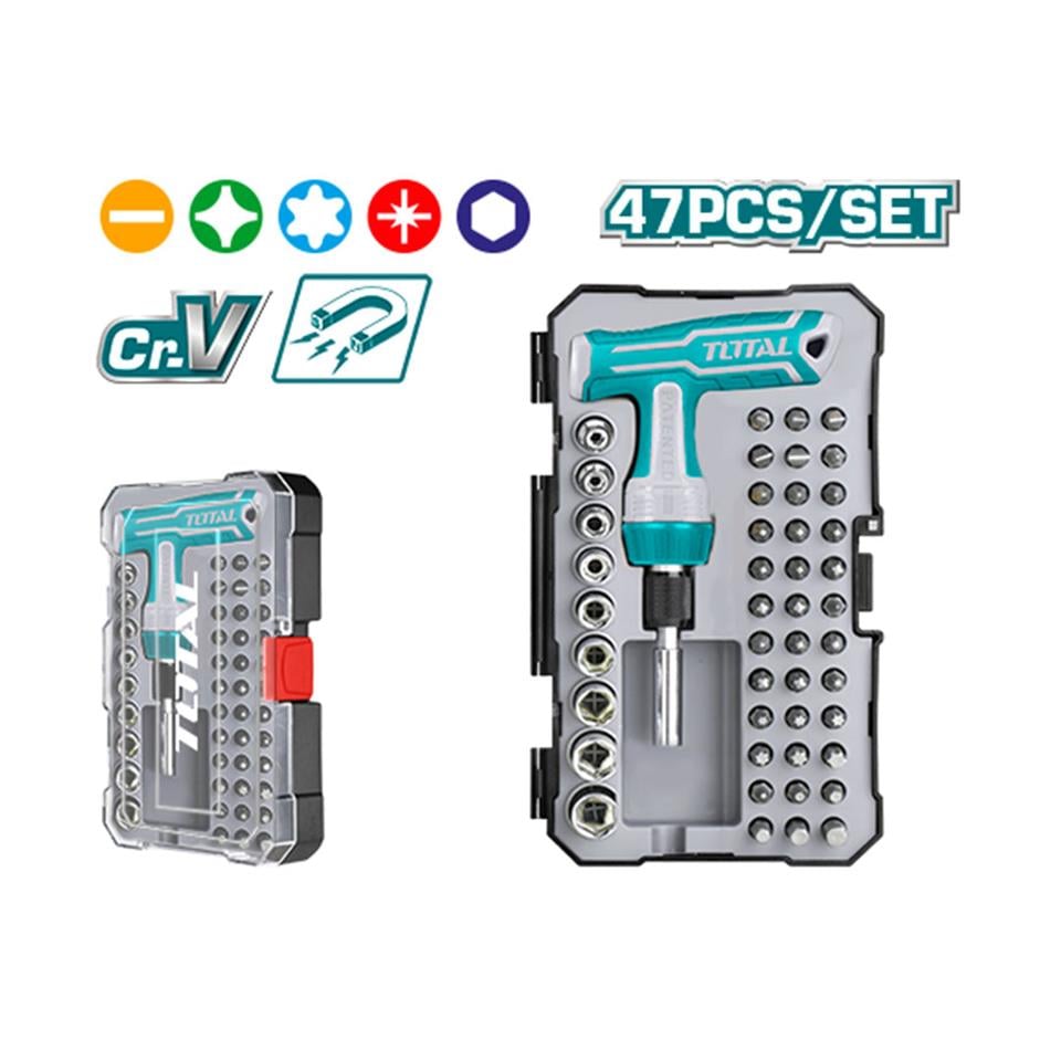 TOTAL T-Saplı Anahtar Tornavida Seti (47 Parça) - TACSD30476
