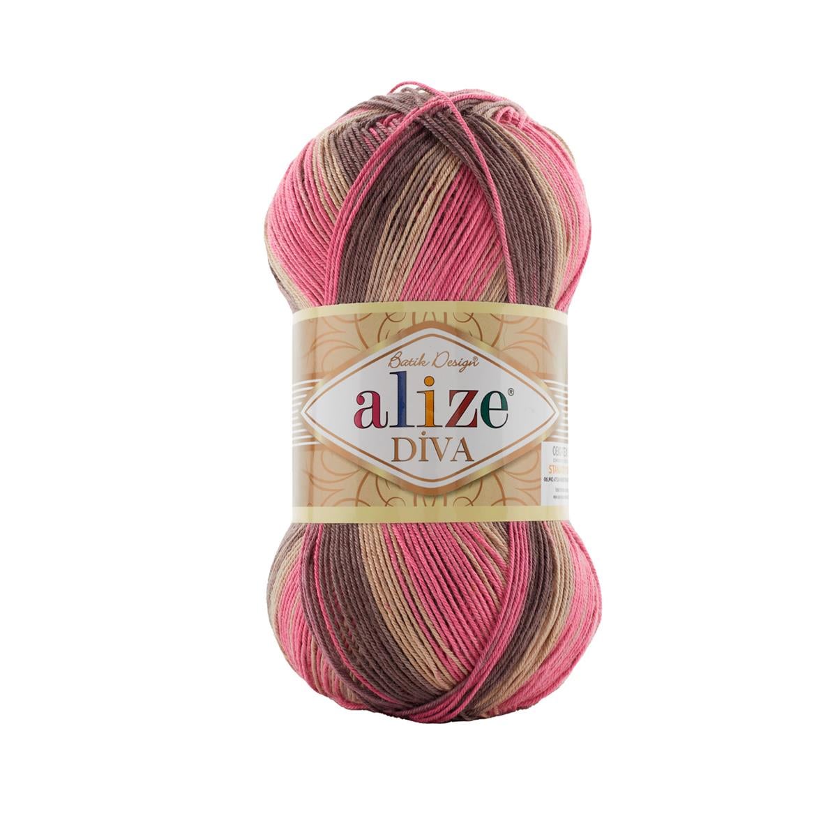 Alize Diva Batik Yarn 100g 7829 – Ombre Microfiber Acrylic Yarn for Knitting & Crochet Projects