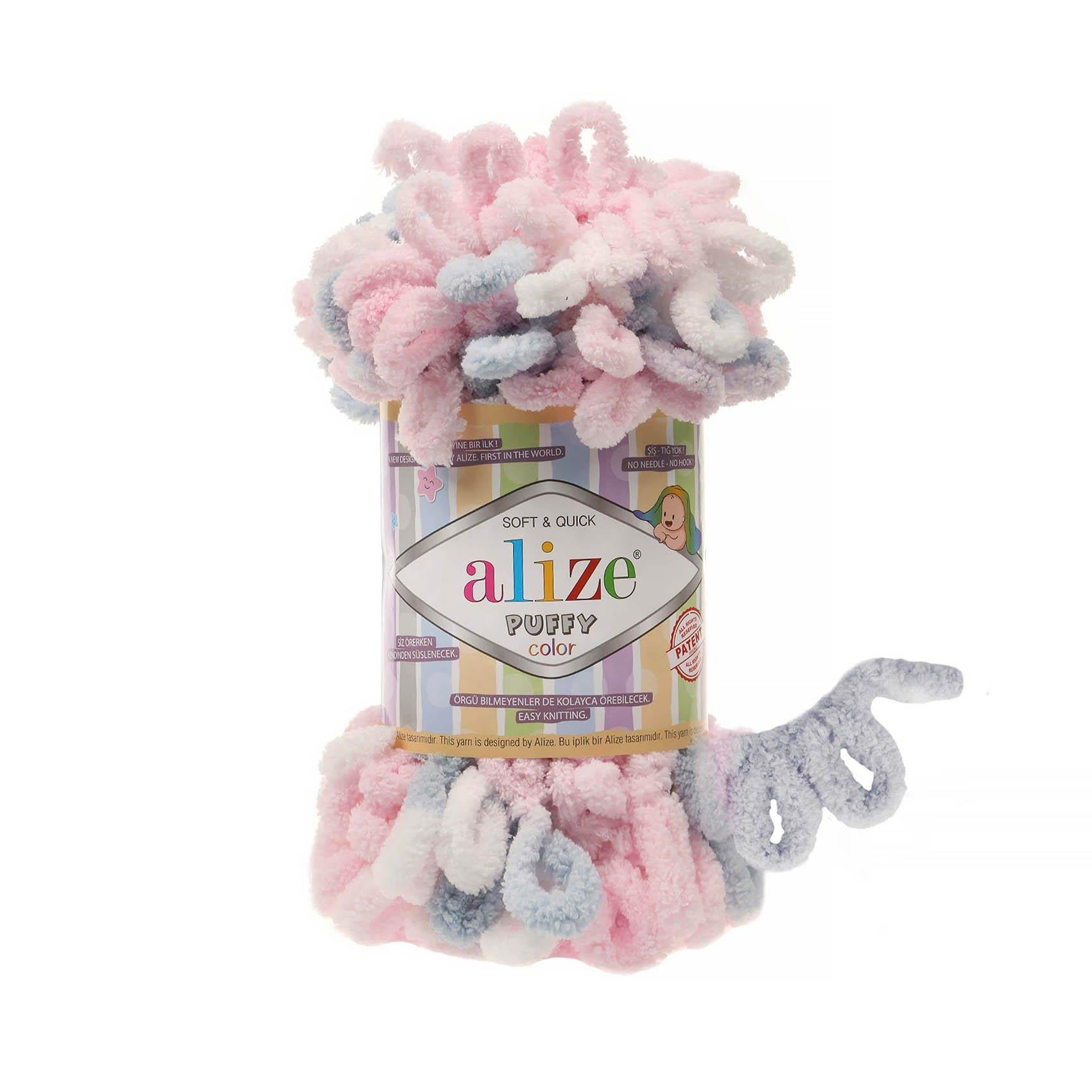 Alize Puffy Color Loop Yarn 100g 5864 – Soft Loop Yarn for Hand Knitting Blankets, Scarves & Baby Projects