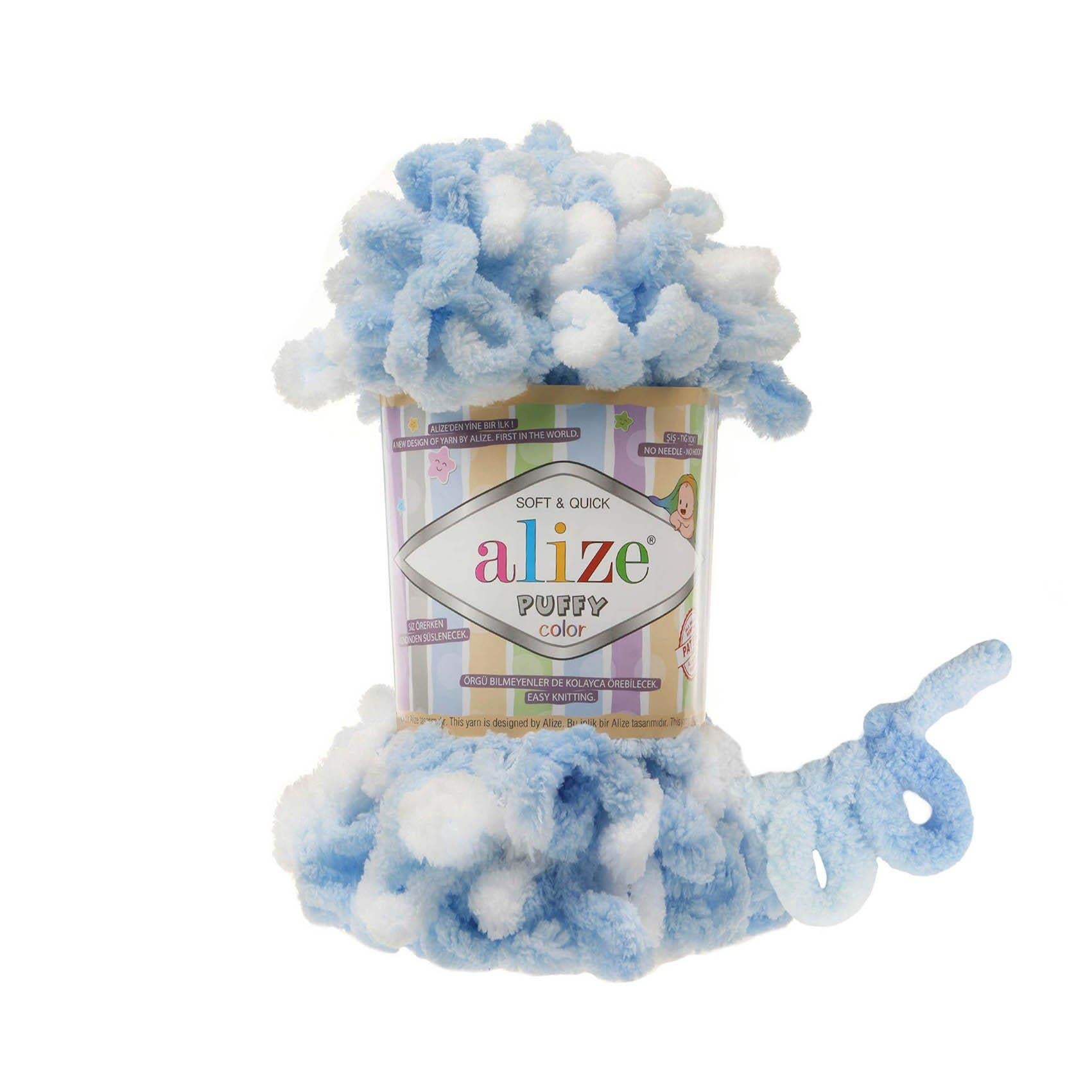Alize Puffy Color Loop Yarn 100g 5865 – Soft Loop Yarn for Hand Knitting Blankets, Scarves & Baby Projects
