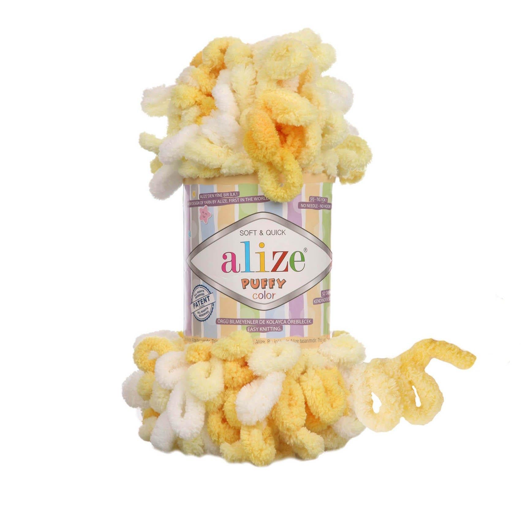 Alize Puffy Color Loop Yarn 100g 5921 – Soft Loop Yarn for Hand Knitting Blankets, Scarves & Baby Projects