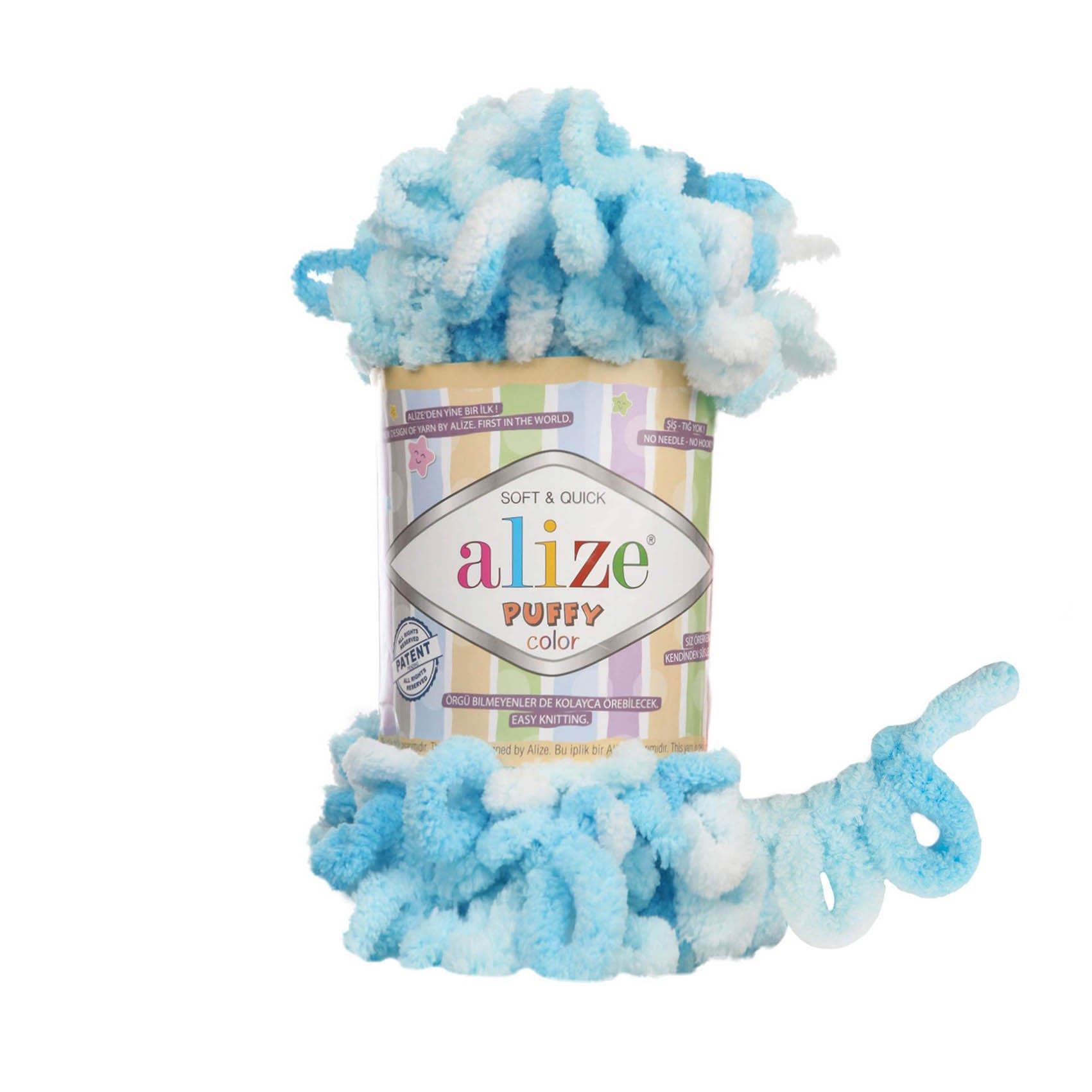 Alize Puffy Color Loop Yarn 100g 5924 – Soft Loop Yarn for Hand Knitting Blankets, Scarves & Baby Projects