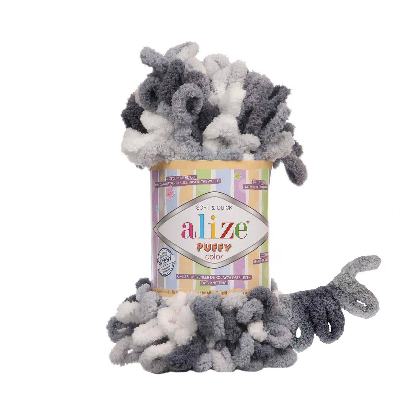 Alize Puffy Color Loop Yarn 100g 5925 – Soft Loop Yarn for Hand Knitting Blankets, Scarves & Baby Projects
