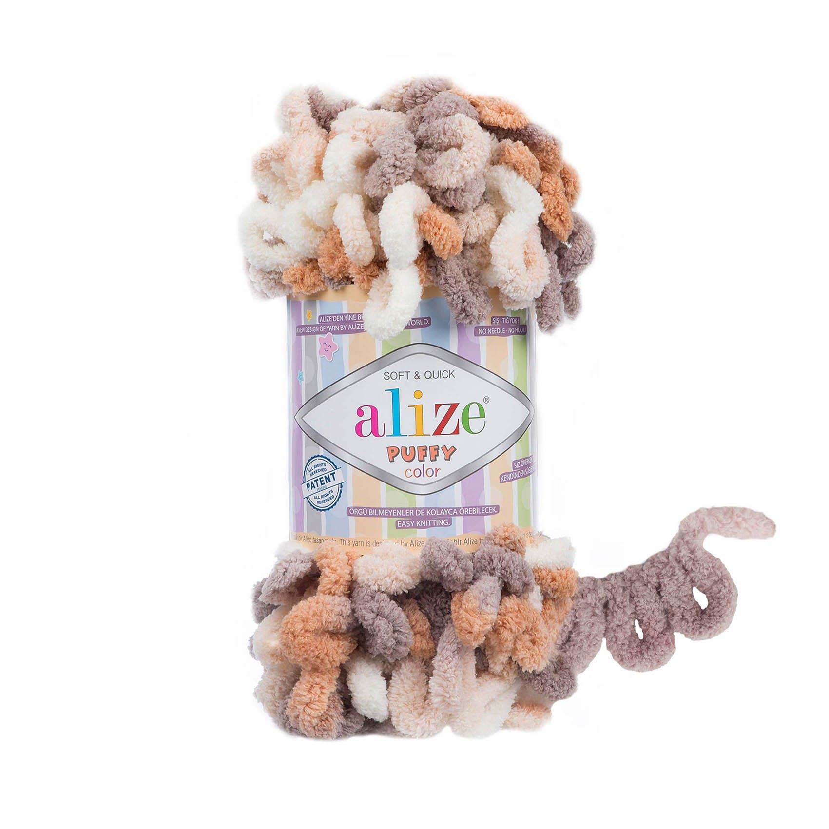 Alize Puffy Color Loop Yarn 100g 5926 – Soft Loop Yarn for Hand Knitting Blankets, Scarves & Baby Projects