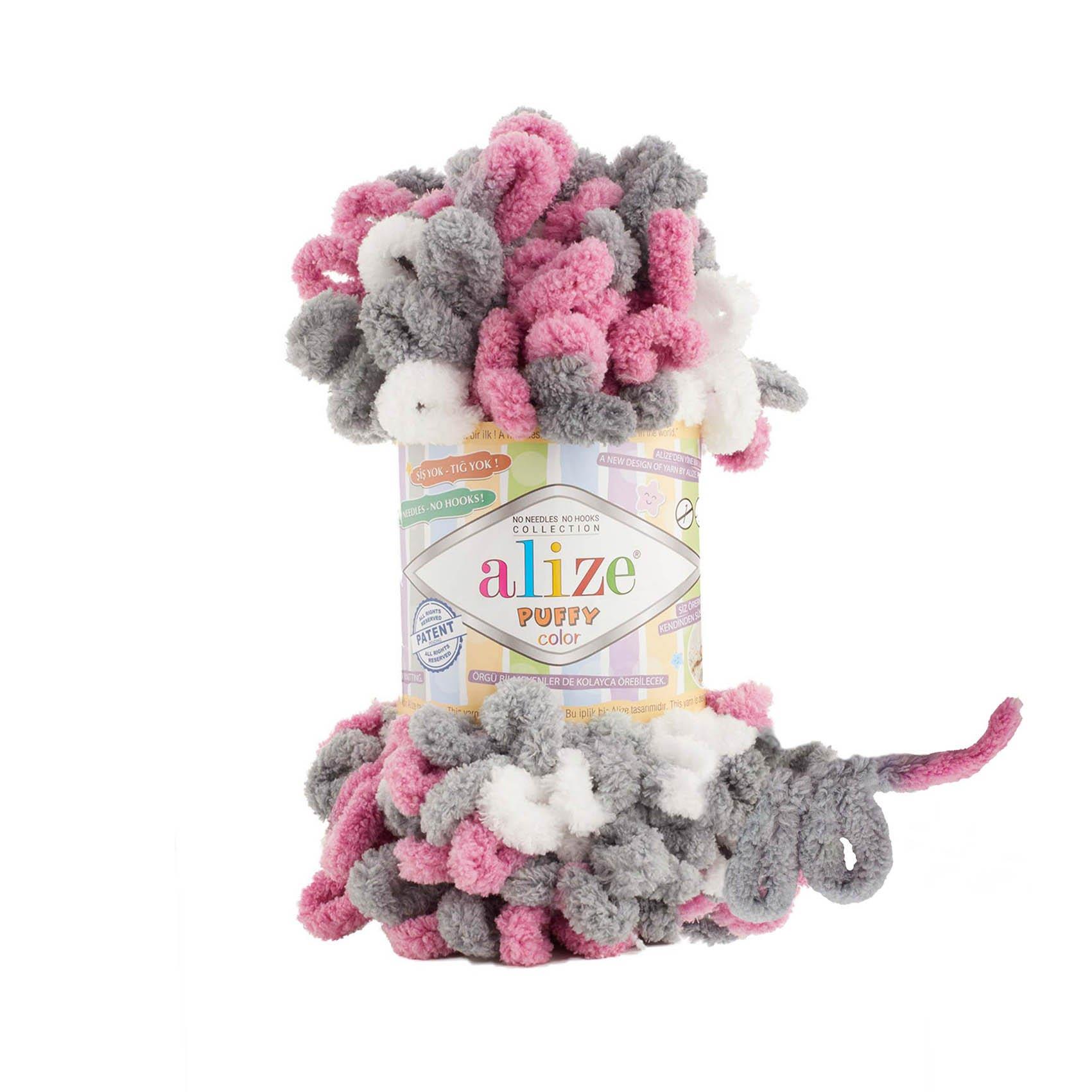 Alize Puffy Color Loop Yarn 100g 6070 – Soft Loop Yarn for Hand Knitting Blankets, Scarves & Baby Projects
