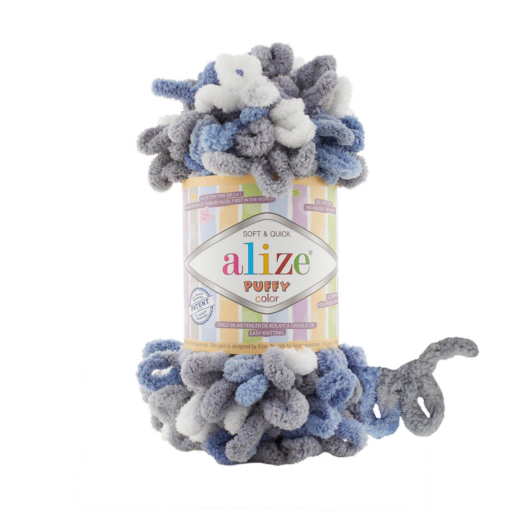 Alize Puffy Color Loop Yarn 100g 6075 – Soft Loop Yarn for Hand Knitting Blankets, Scarves & Baby Projects