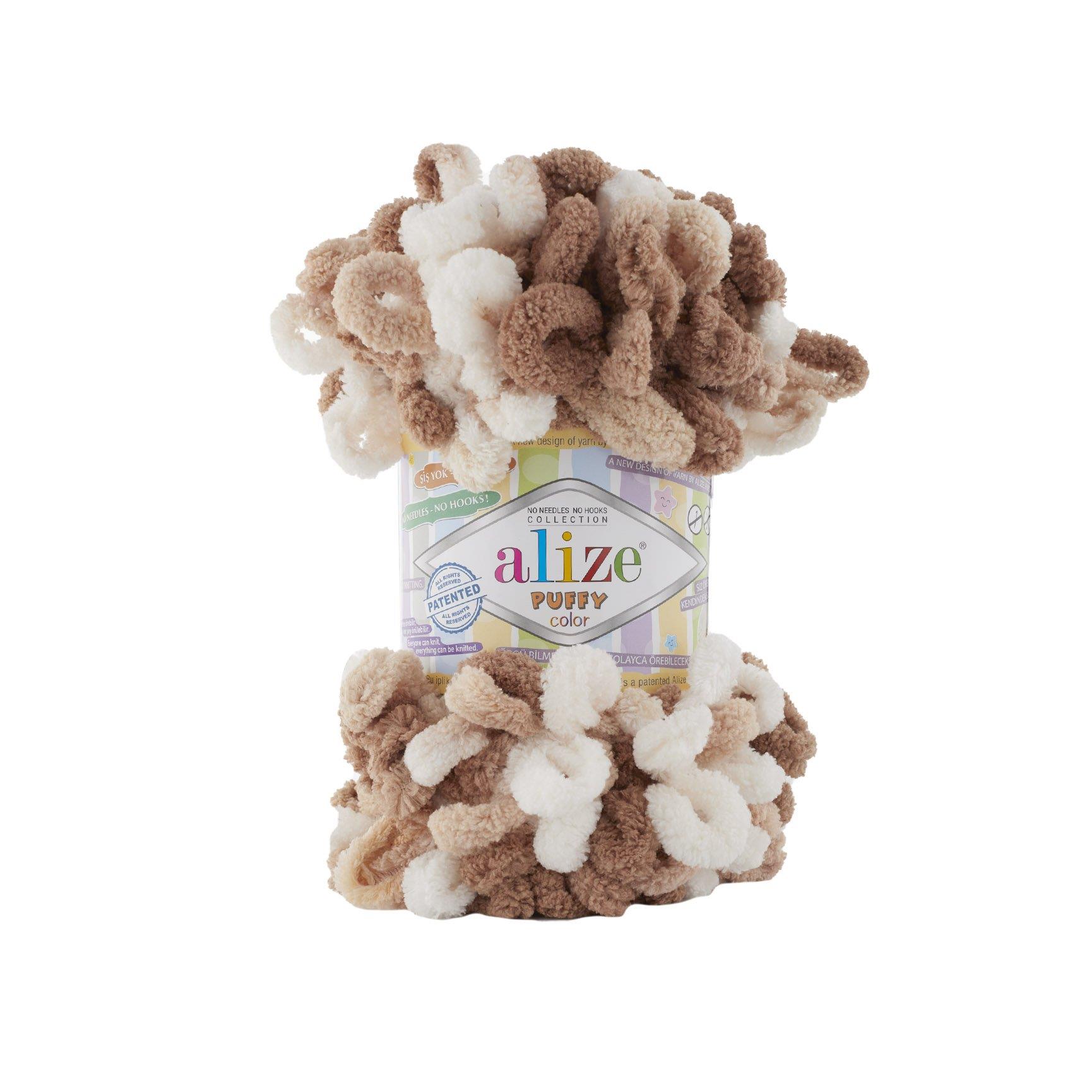 Alize Puffy Color Loop Yarn 100g 6398 – Soft Loop Yarn for Hand Knitting Blankets, Scarves & Baby Projects