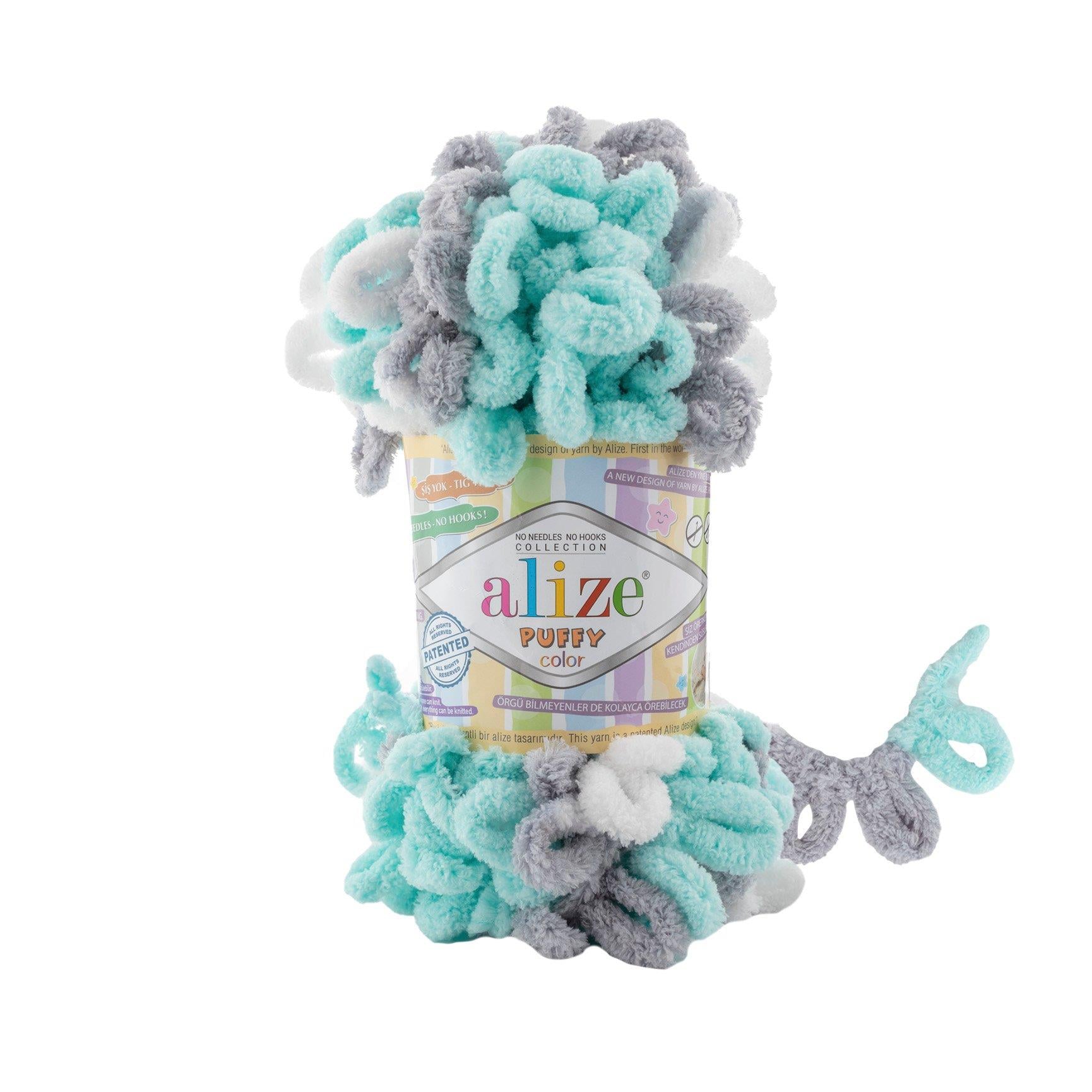 Alize Puffy Color Loop Yarn 100g 6408 – Soft Loop Yarn for Hand Knitting Blankets, Scarves & Baby Projects