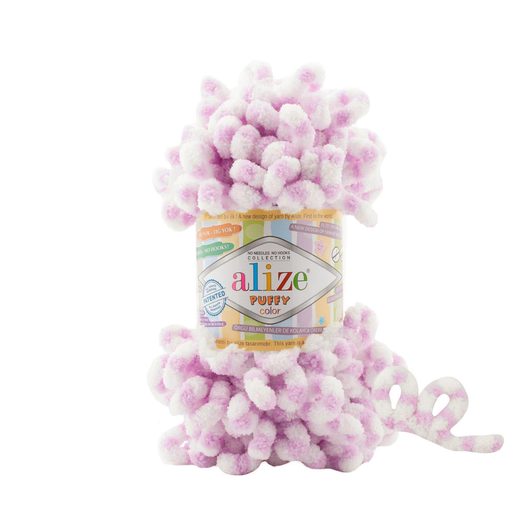 Alize Puffy Color Loop Yarn 100g 6458 – Soft Loop Yarn for Hand Knitting Blankets, Scarves & Baby Projects