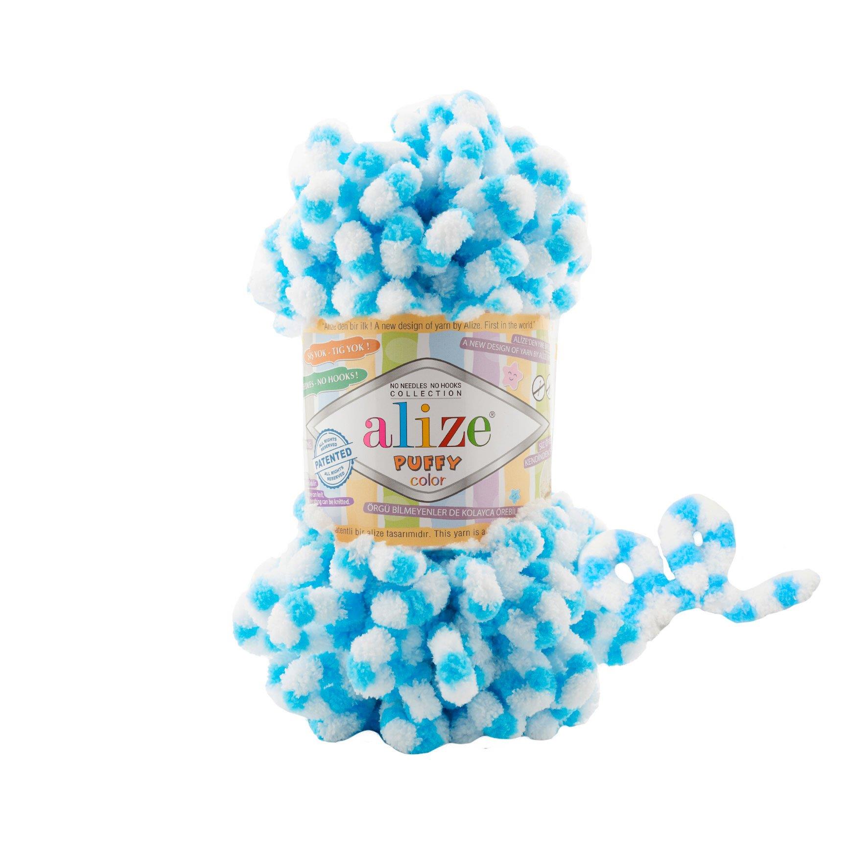 Alize Puffy Color Loop Yarn 100g 6459 – Soft Loop Yarn for Hand Knitting Blankets, Scarves & Baby Projects