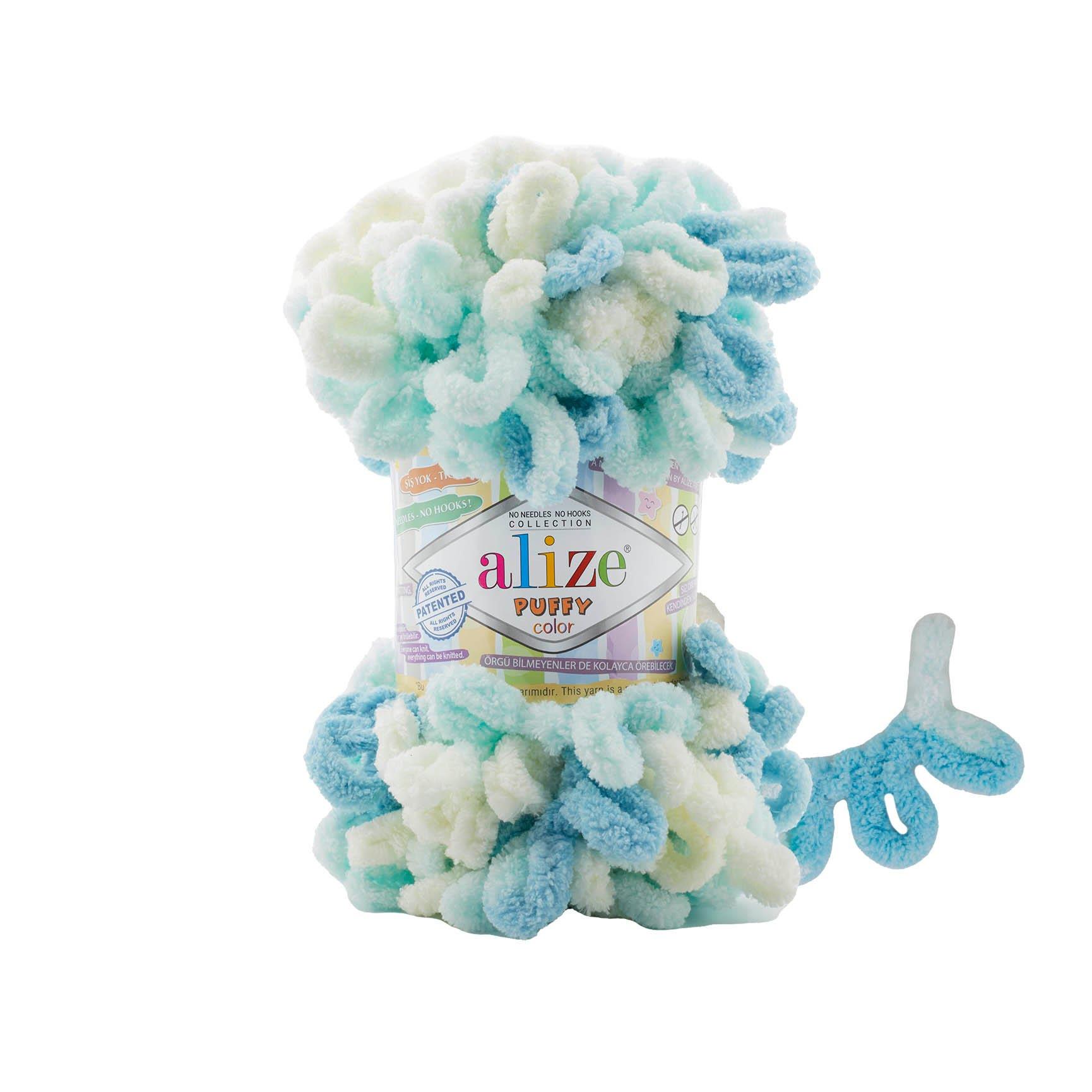 Alize Puffy Color Loop Yarn 100g 6461 – Soft Loop Yarn for Hand Knitting Blankets, Scarves & Baby Projects