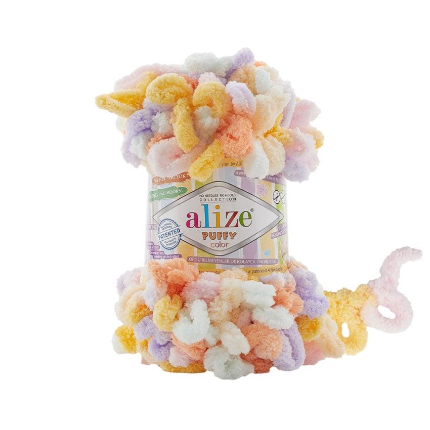 Alize Puffy Color Loop Yarn 100g 6520 – Soft Loop Yarn for Hand Knitting Blankets, Scarves & Baby Projects