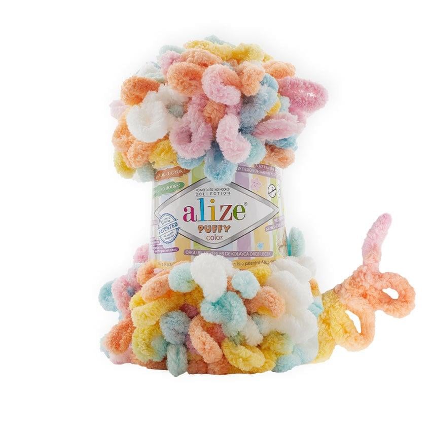 Alize Puffy Color Loop Yarn 100g 6521 – Soft Loop Yarn for Hand Knitting Blankets, Scarves & Baby Projects
