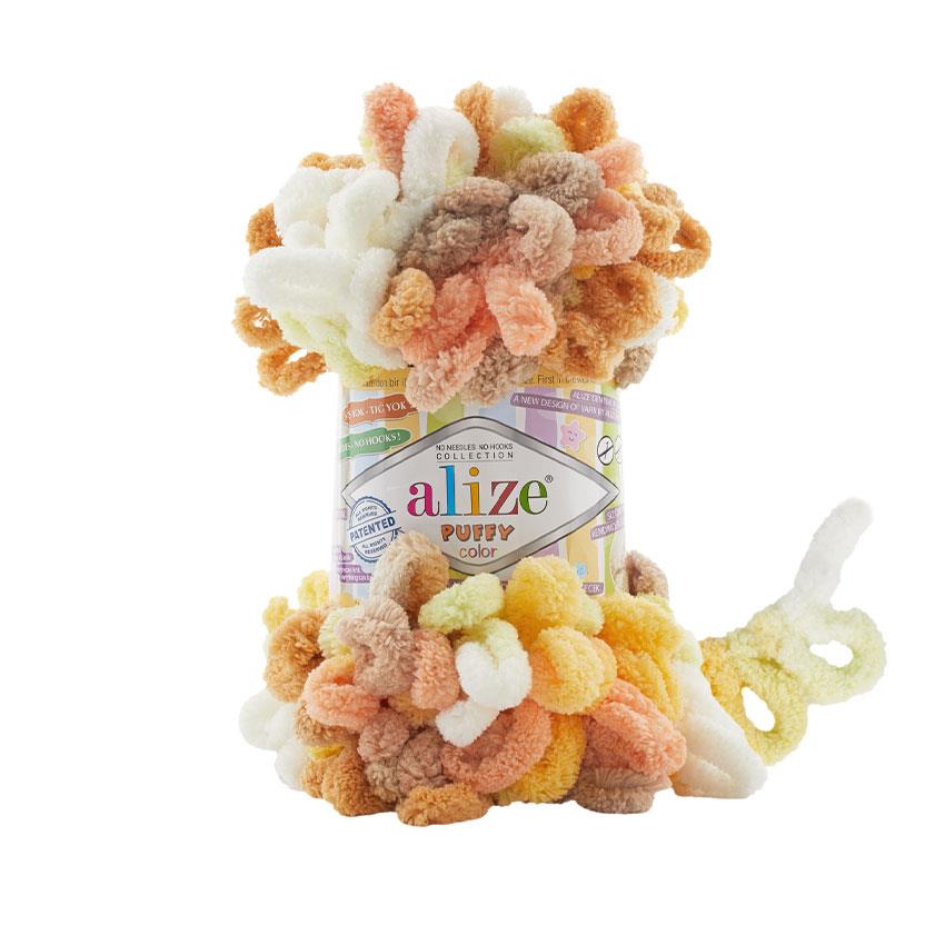 Alize Puffy Color Loop Yarn 100g 6528 – Soft Loop Yarn for Hand Knitting Blankets, Scarves & Baby Projects