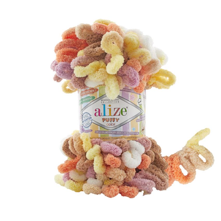 Alize Puffy Color Loop Yarn 100g 6531 – Soft Loop Yarn for Hand Knitting Blankets, Scarves & Baby Projects