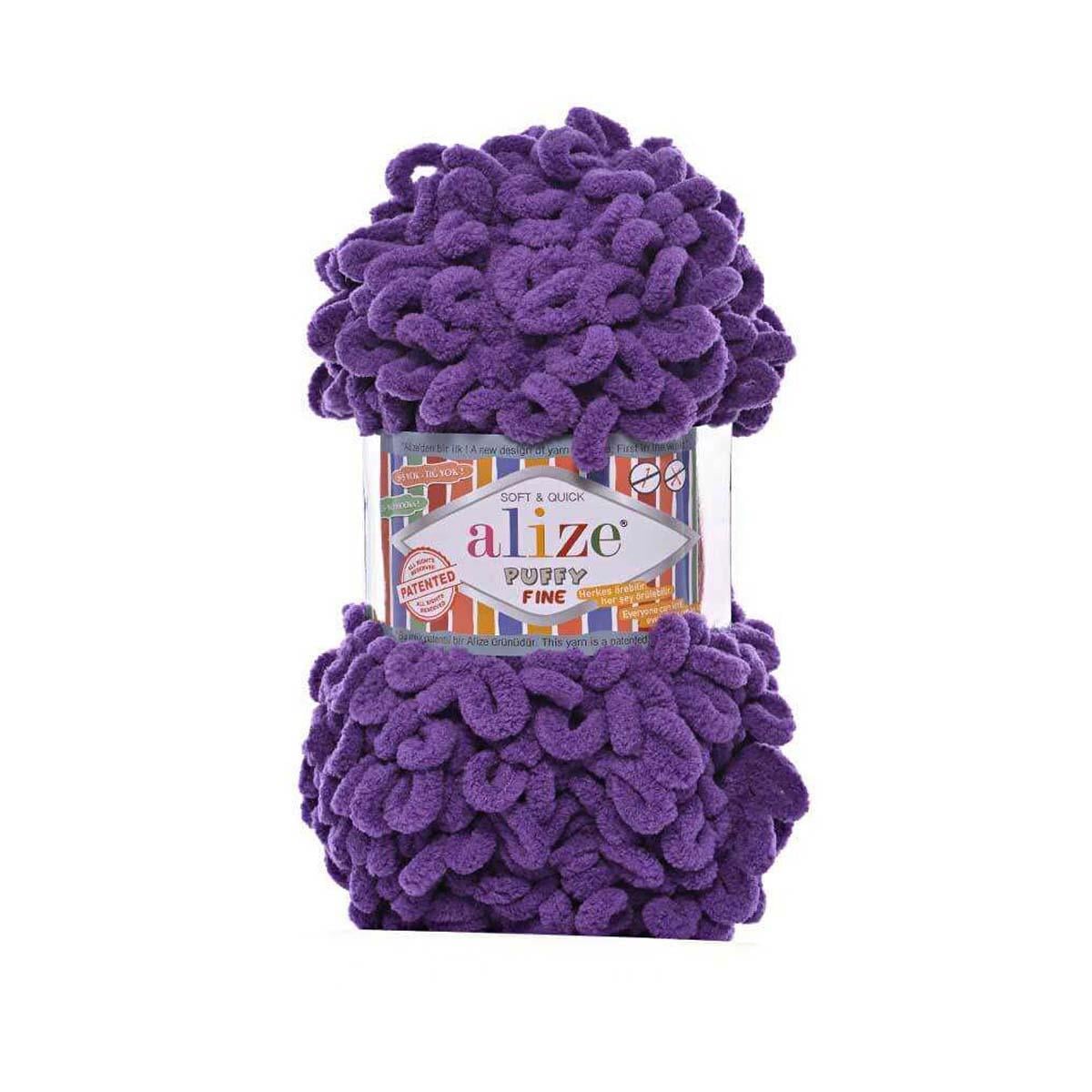 Alize Puffy Fine Loop Yarn 100g 44 – Soft Fine Loop Yarn for Baby Blankets, Cushion Covers & Arm Knitting Projects