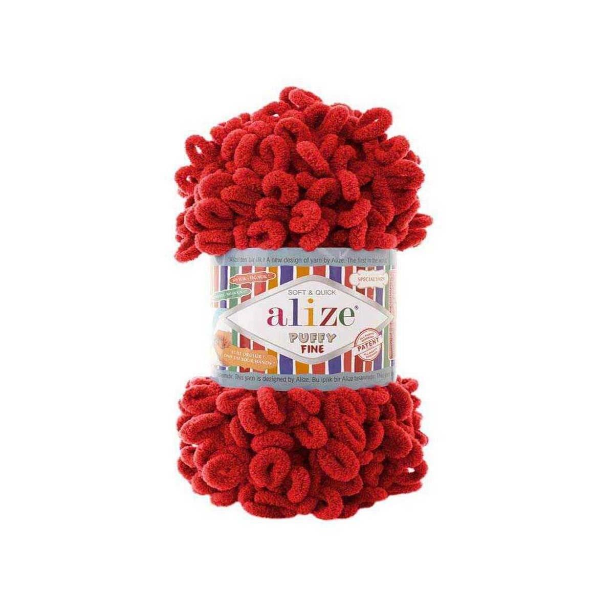 Alize Puffy Fine Loop Yarn 100g 56 – Soft Fine Loop Yarn for Baby Blankets, Cushion Covers & Arm Knitting Projects