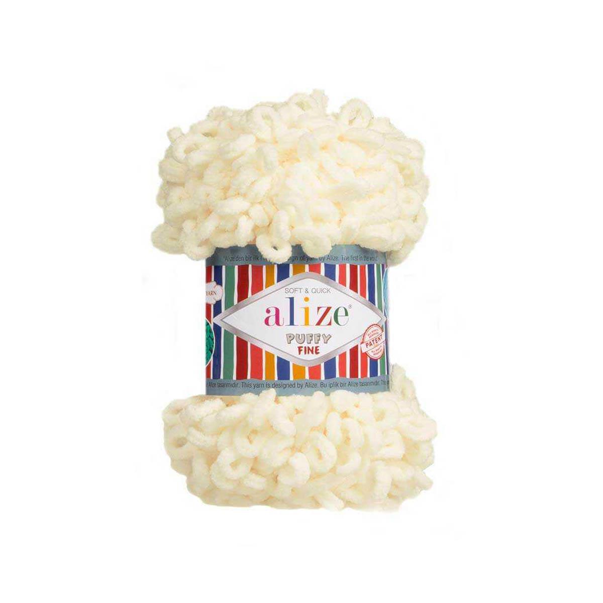 Alize Puffy Fine Loop Yarn 100g 62 – Soft Fine Loop Yarn for Baby Blankets, Cushion Covers & Arm Knitting Projects