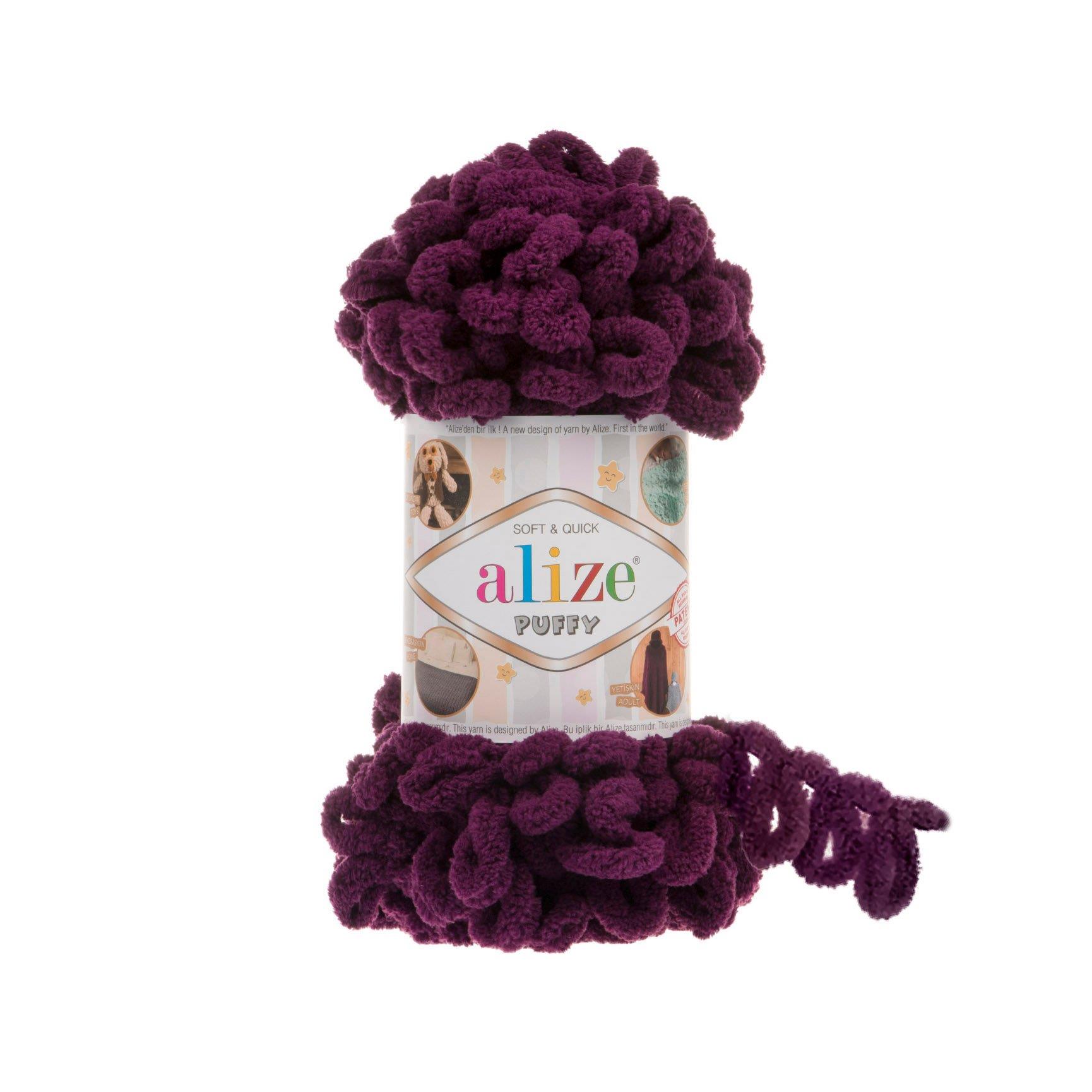 Alize Puffy Loop Yarn 100g 111 – Soft Loop Yarn for Baby Blankets, Cushions & Arm Knitting Projects