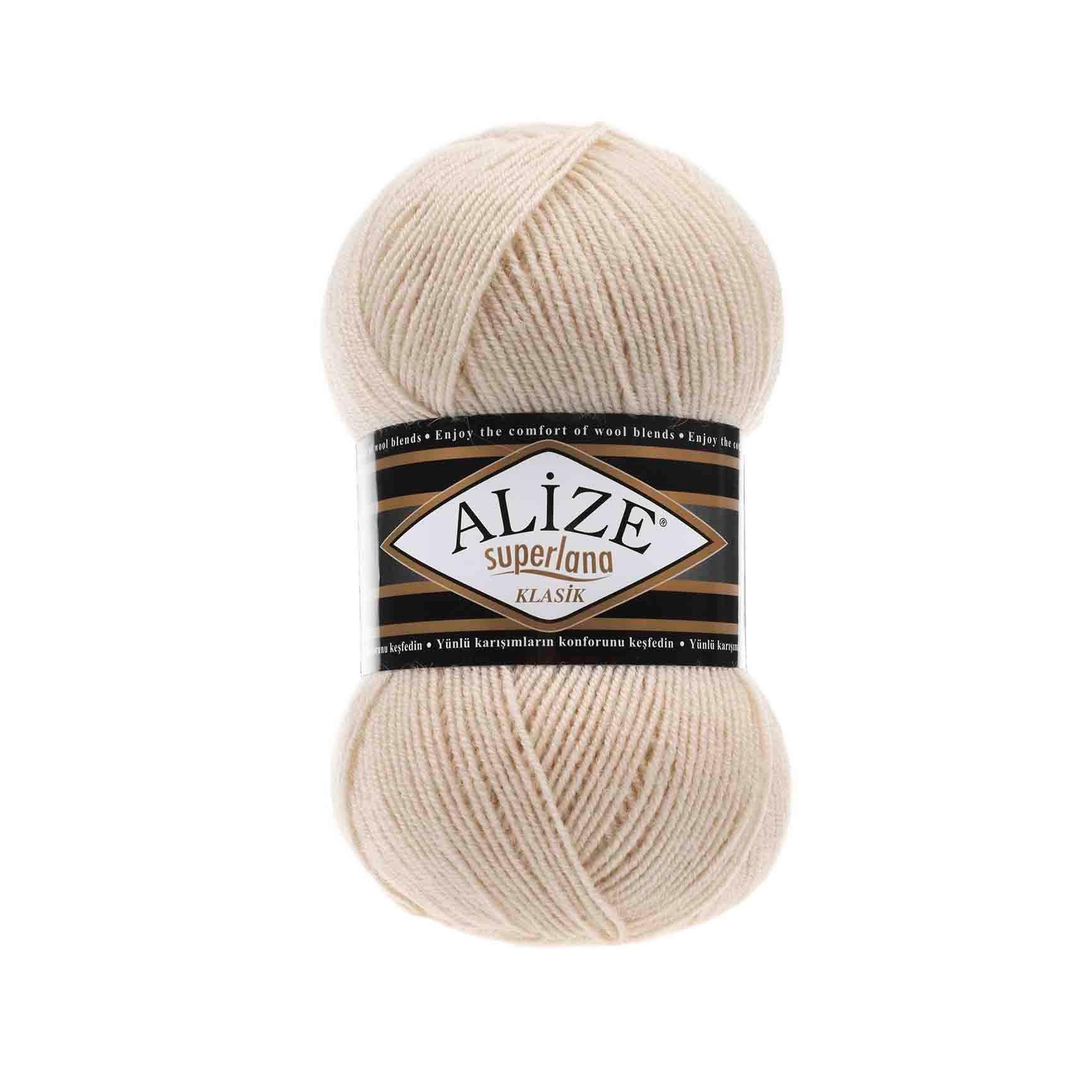 Alize Superlana Klasik Yarn 100g 310 – Wool Acrylic Blend Yarn for Sweaters, Scarves & Knitting Projects