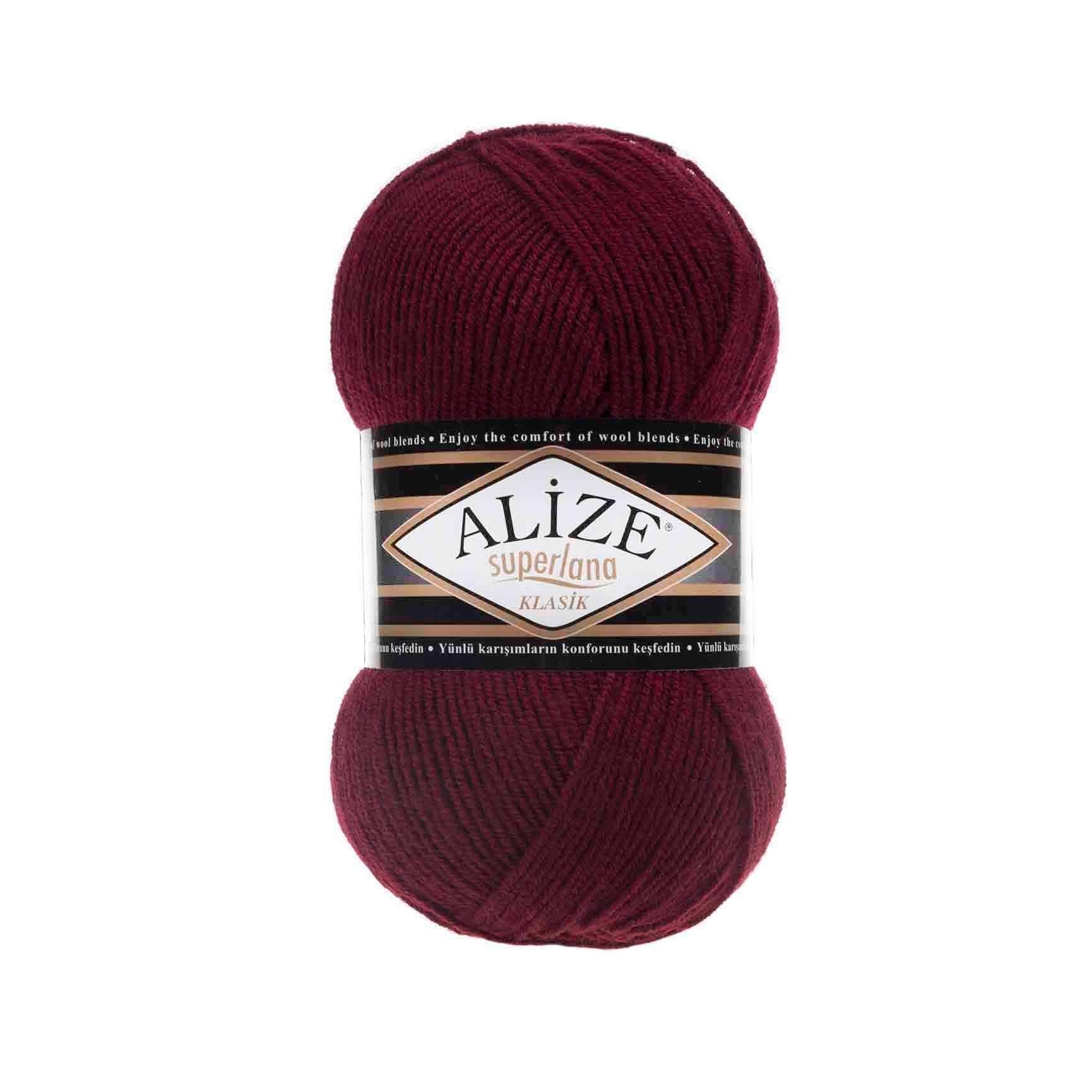 Alize Superlana Klasik Yarn 100g 57 – Wool Acrylic Blend Yarn for Sweaters, Scarves & Knitting Projects