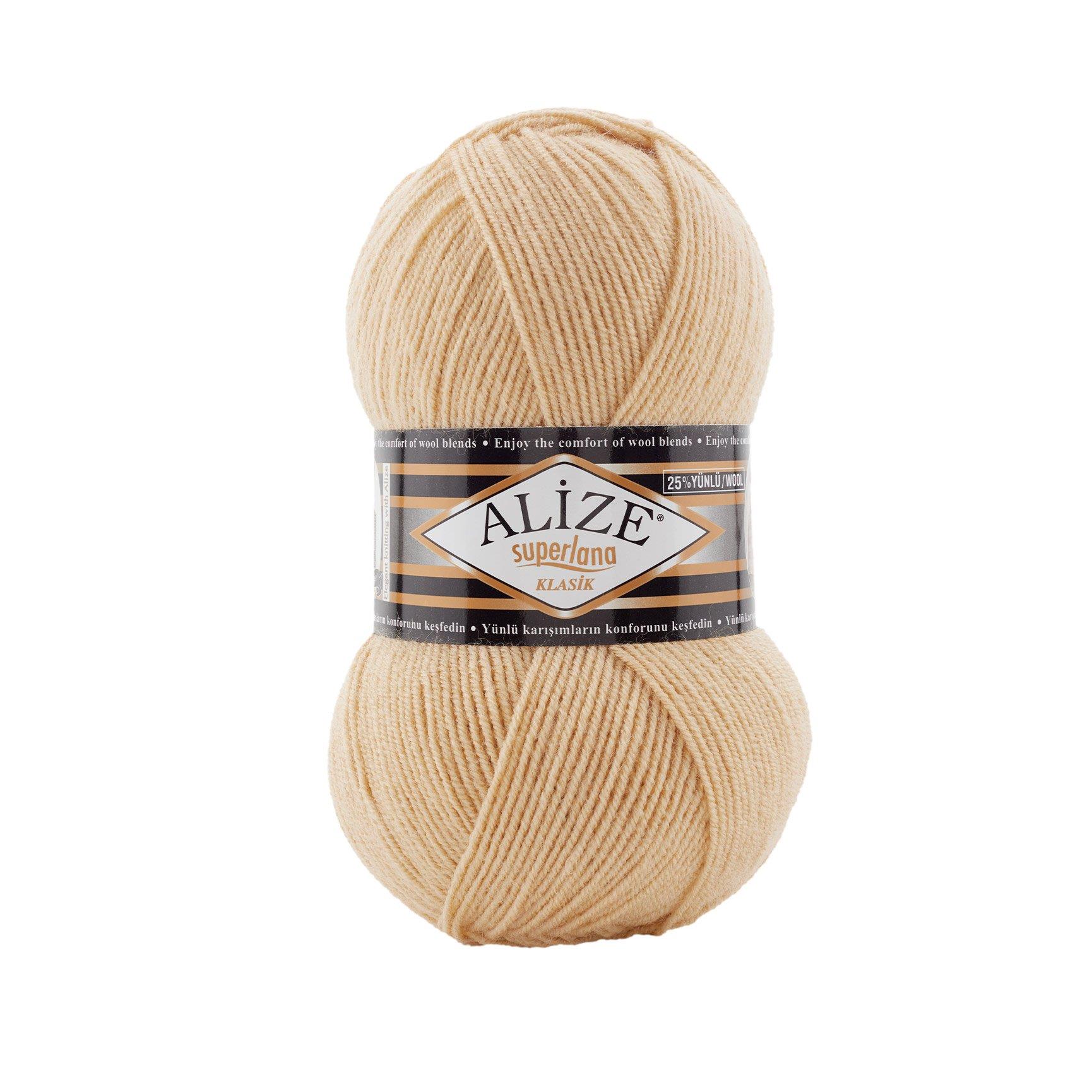 Alize Superlana Klasik Yarn 100g 826 – Wool Acrylic Blend Yarn for Sweaters, Scarves & Knitting Projects