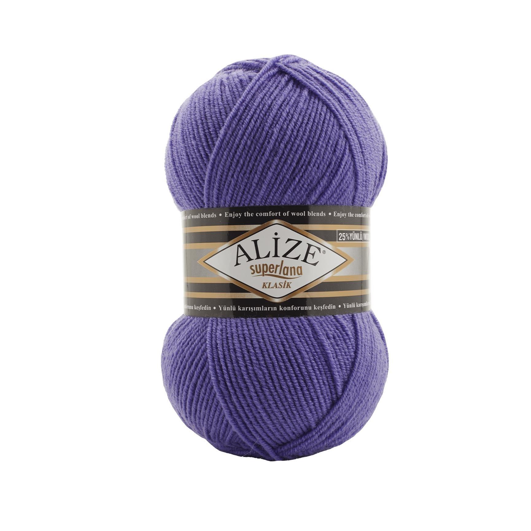 Alize Superlana Klasik Yarn 100g 851 – Wool Acrylic Blend Yarn for Sweaters, Scarves & Knitting Projects