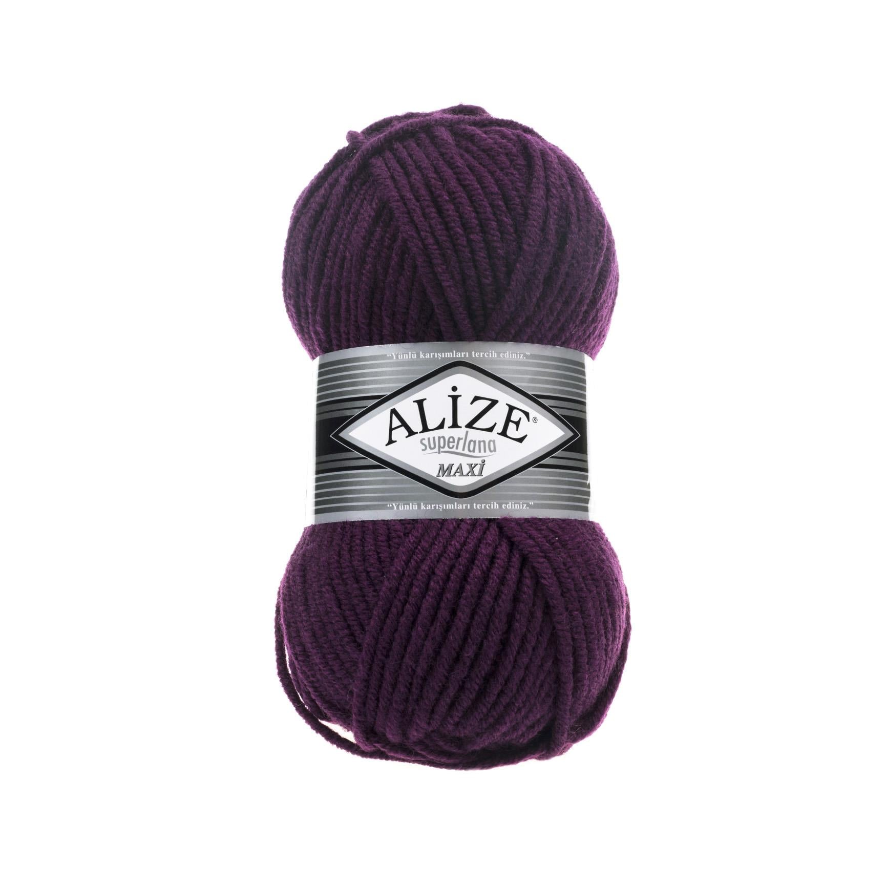 Alize Superlana Maxi Yarn 100g 111 – Super Bulky Wool Blend Yarn for Knitting & Crochet Projects
