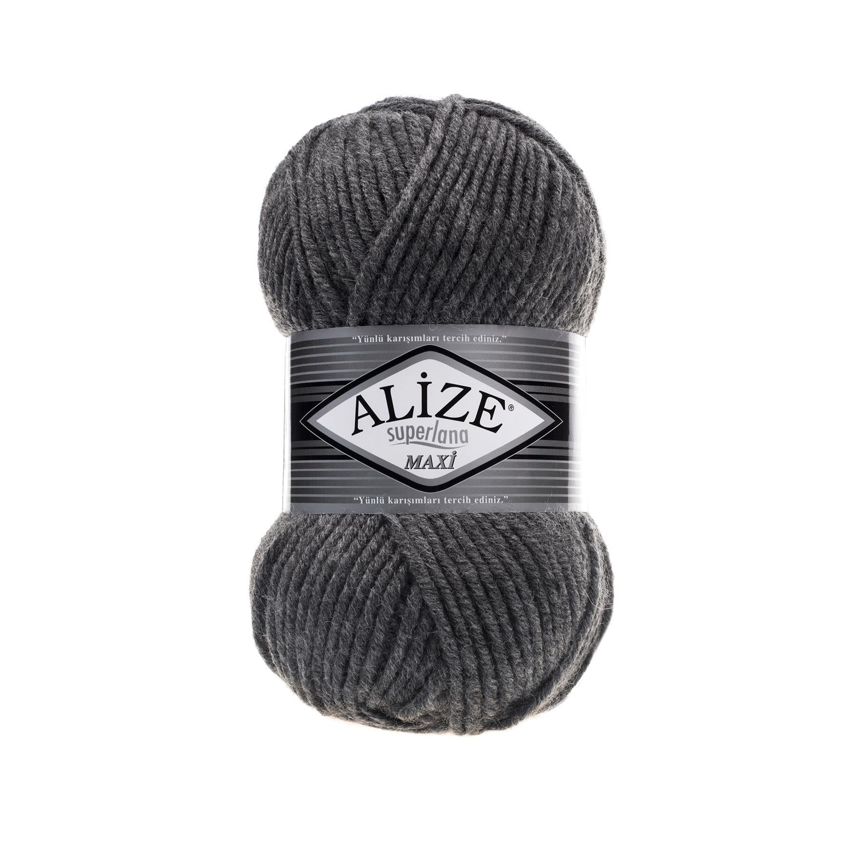 Alize Superlana Maxi Yarn 100g 182 – Super Bulky Wool Blend Yarn for Knitting & Crochet Projects