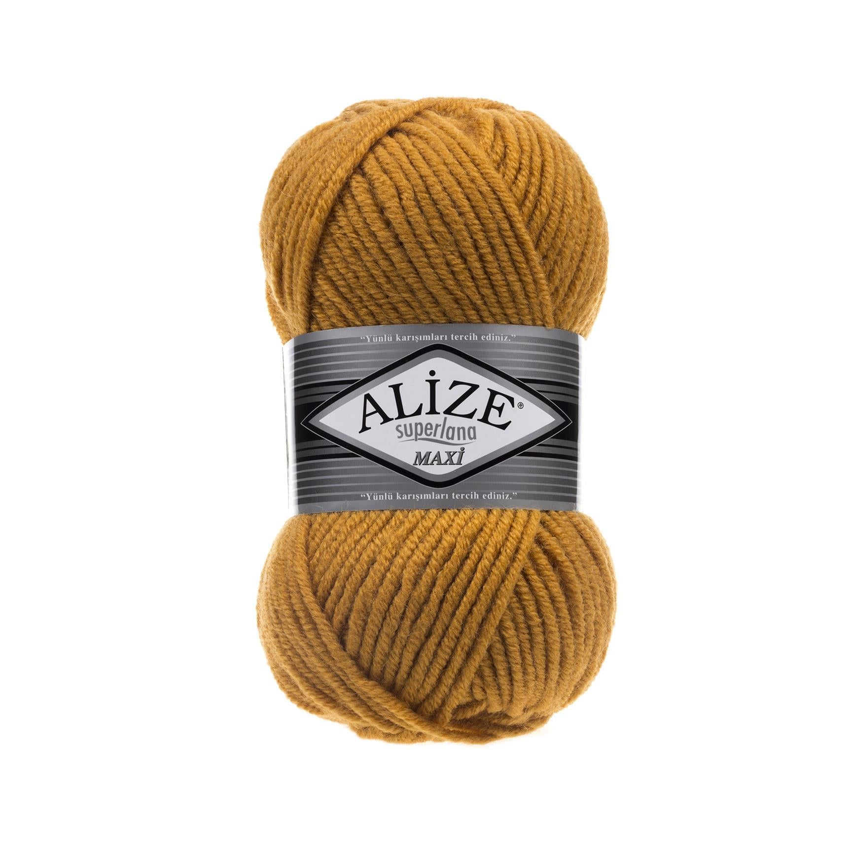 Alize Superlana Maxi Yarn 100g 2 – Super Bulky Wool Blend Yarn for Knitting & Crochet Projects