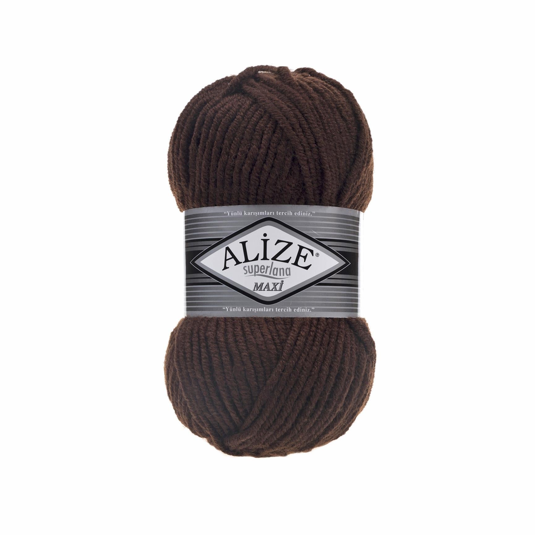 Alize Superlana Maxi Yarn 100g 26 – Super Bulky Wool Blend Yarn for Knitting & Crochet Projects