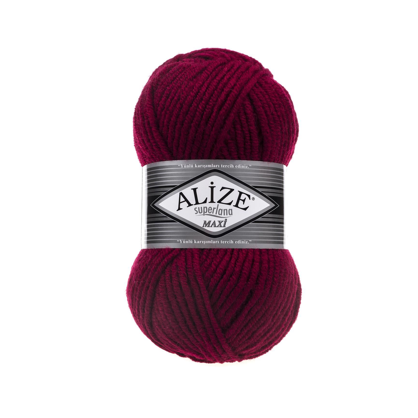 Alize Superlana Maxi Yarn 100g 390 – Super Bulky Wool Blend Yarn for Knitting & Crochet Projects