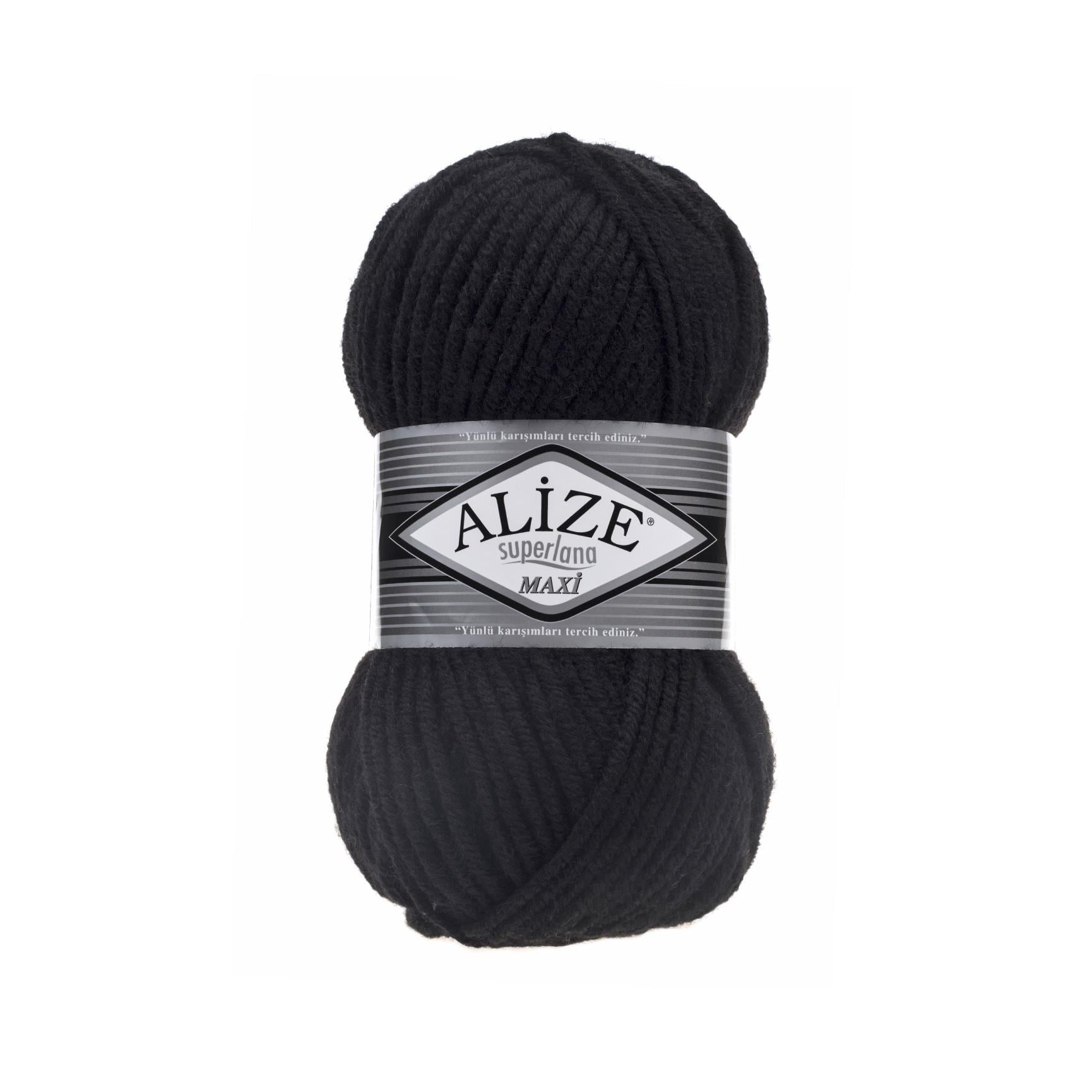 Alize Superlana Maxi Yarn 100g 60 – Super Bulky Wool Blend Yarn for Knitting & Crochet Projects