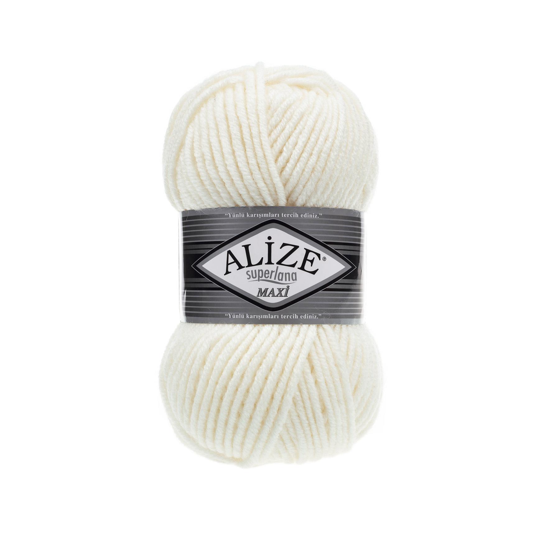 Alize Superlana Maxi Yarn 100g 62 – Super Bulky Wool Blend Yarn for Knitting & Crochet Projects