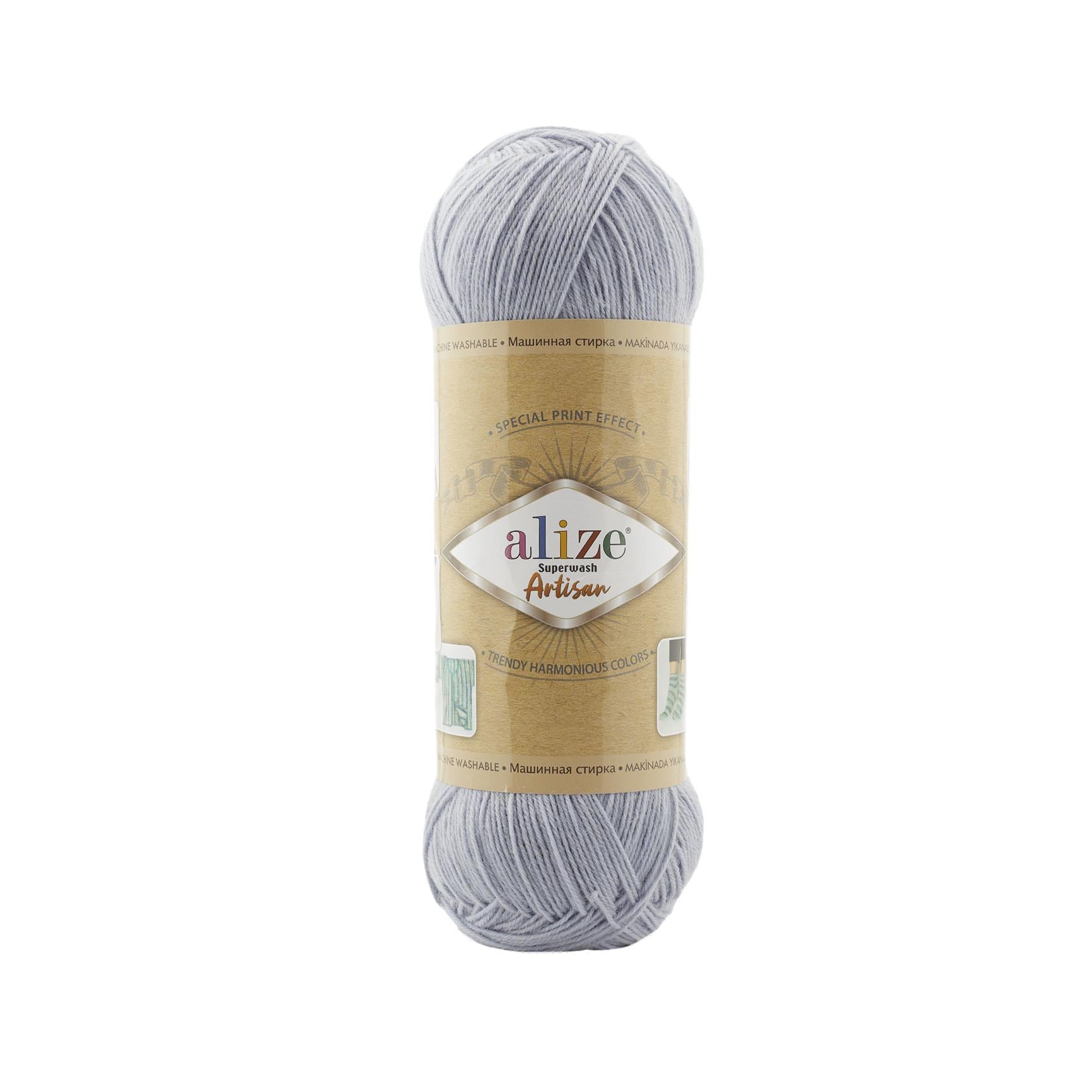 Alize Superwash Artisan Yarn 100g 51 – Superwash Wool Sock Yarn for Knitting & Crochet