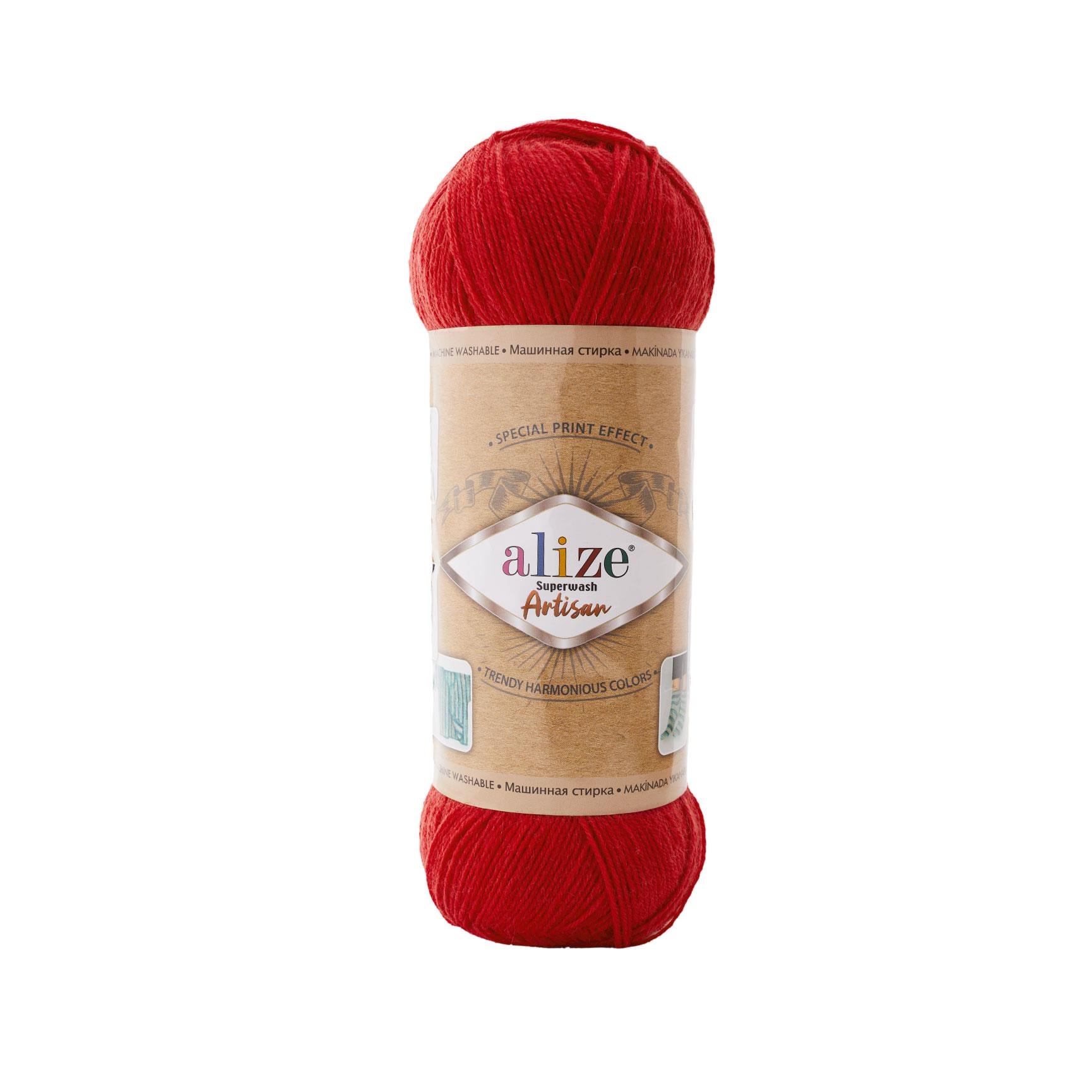 Alize Superwash Artisan Yarn 100g 56 – Superwash Wool Sock Yarn for Knitting & Crochet