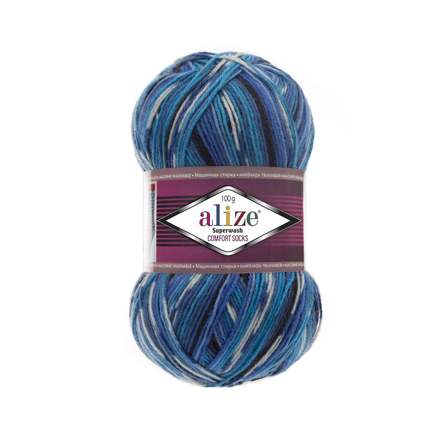 Alize Superwash Comfort Socks Yarn 100g 4446 – Superwash Wool Sock Yarn for Knitting & Crochet